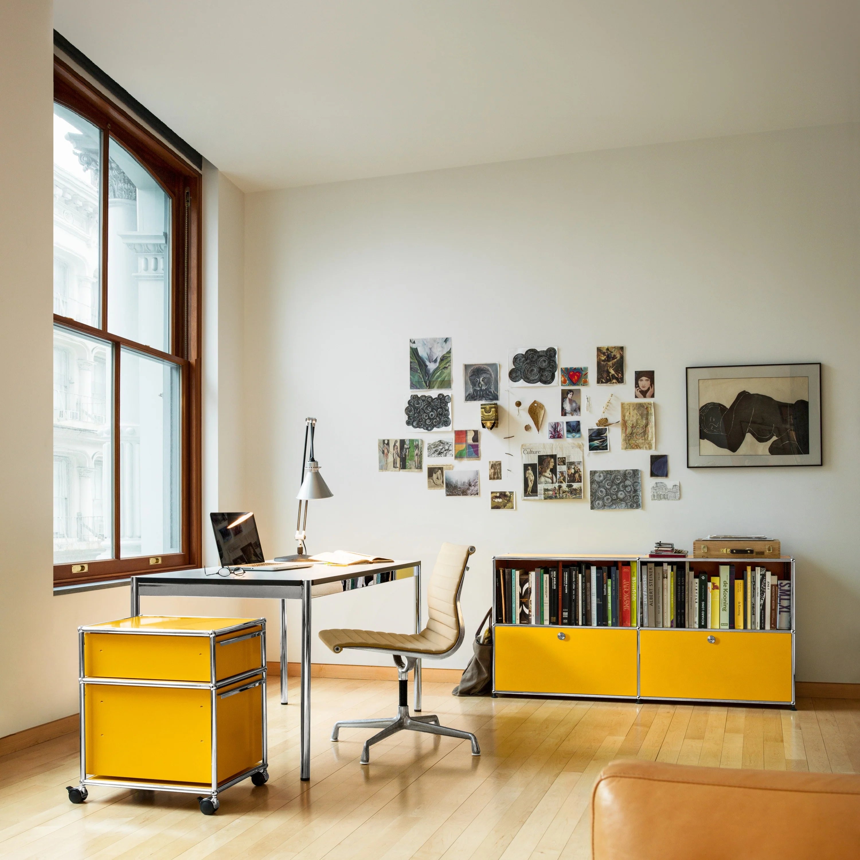 USM Haller table pearl gray white laminate (T69)
